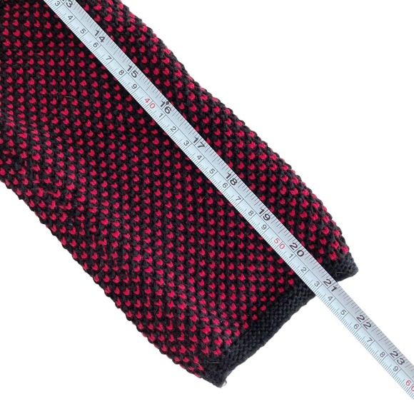 Calvin Klein Womens Large Sweater Cowl Neck Knit Red Blk Color Block Long Sleeve - Picture 5 of 9